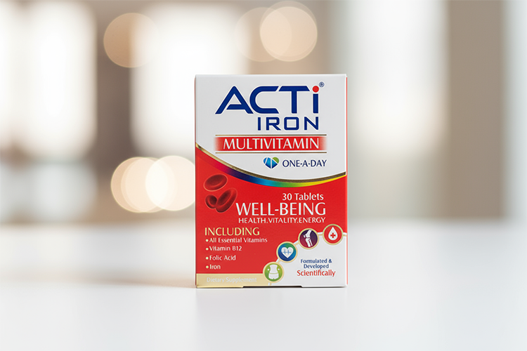 تصویر بسته‌ بندی قرص اکتی آیرون برای درمان کم‌ خونی